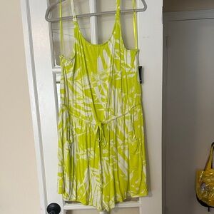 torrid Lime Green & White Print Romper Jumpsuit